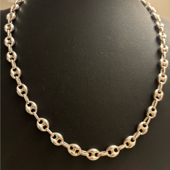 Genuine 925 Sterling Silver Puff 3D Gucci Necklace - Picture 4 of 4